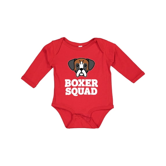 Inktastic Dog Boxer Squad Boys or Girls Long Sleeve Baby Bodysuit