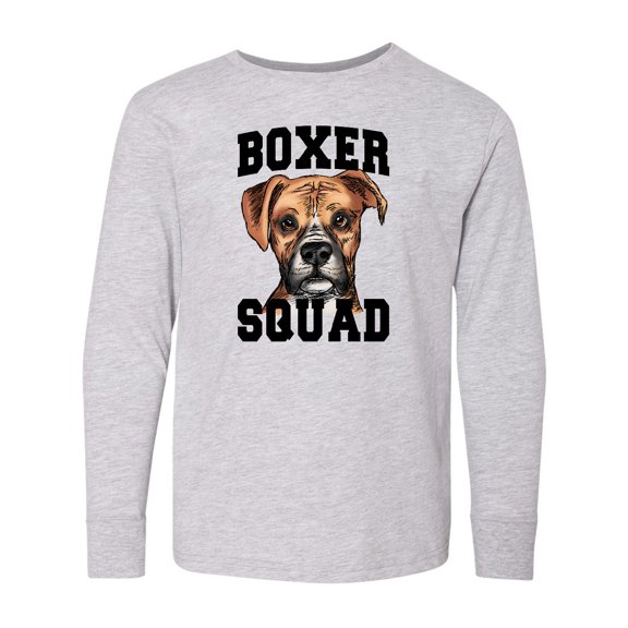 Inktastic Dog Boxer Squad Long Sleeve Youth T-Shirt