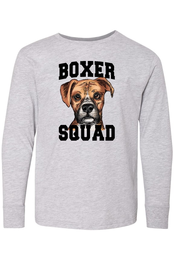 Dog Boxer Squad Long Sleeve Youth T-Shirt