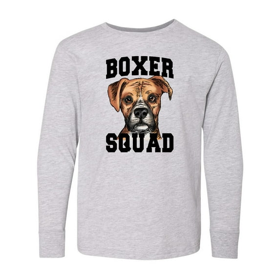 Inktastic Dog Boxer Squad Long Sleeve Youth T-Shirt