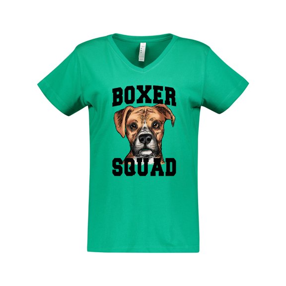 Inktastic Dog Boxer Squad Women's V-Neck T-Shirt