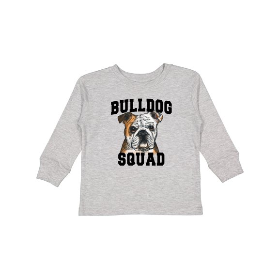 Inktastic Dog Bulldog Squad Boys or Girls Long Sleeve Toddler T-Shirt