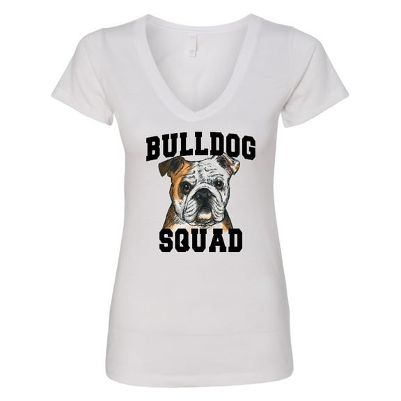 Inktastic Dog Bulldog Squad Women's V-Neck T-Shirt