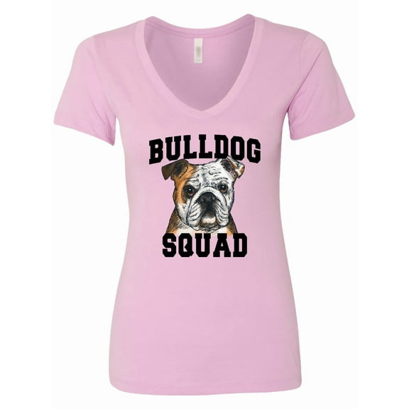 Inktastic Dog Bulldog Squad Women's V-Neck T-Shirt
