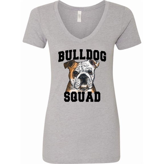 Inktastic Dog Bulldog Squad Women's V-Neck T-Shirt