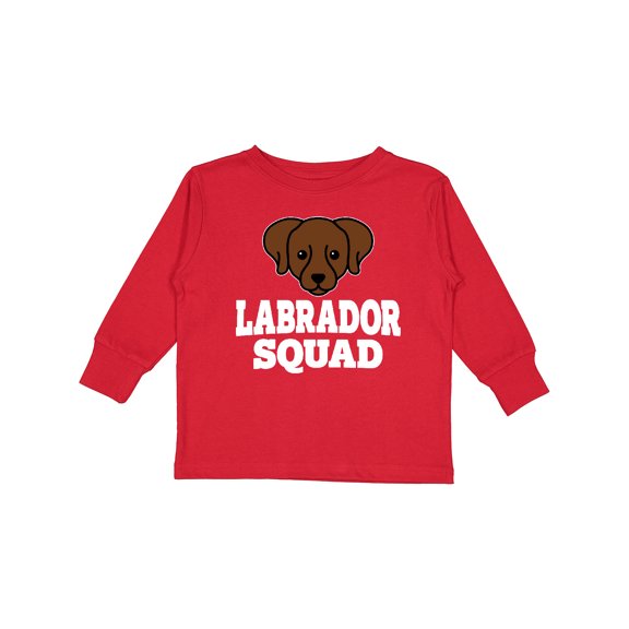 Inktastic Dog Chocolate Labrador Squad Boys or Girls Long Sleeve Toddler T-Shirt