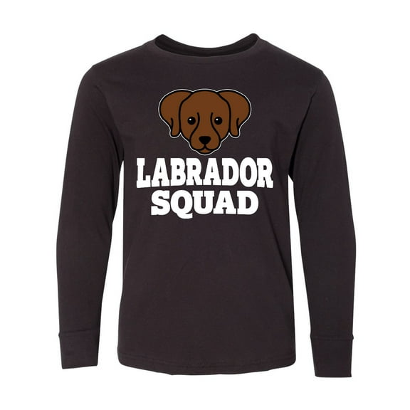 Inktastic Dog Chocolate Labrador Squad Long Sleeve Youth T-Shirt