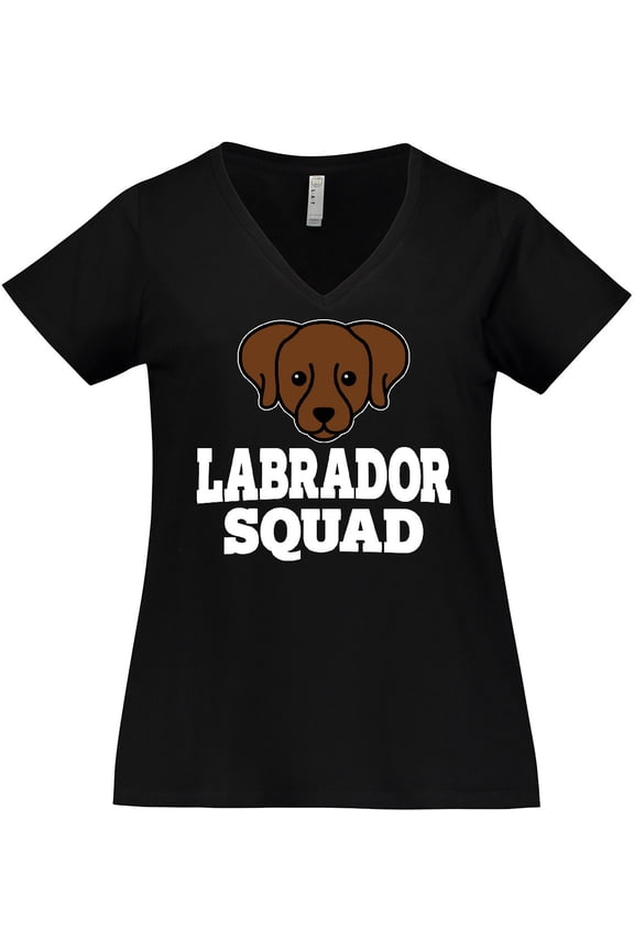 Dog Chocolate Labrador Squad Women's Plus Size V-Neck T-Shirt