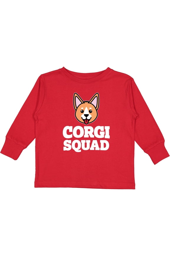 Dog Corgi Squad Boys or Girls Long Sleeve Toddler T-Shirt