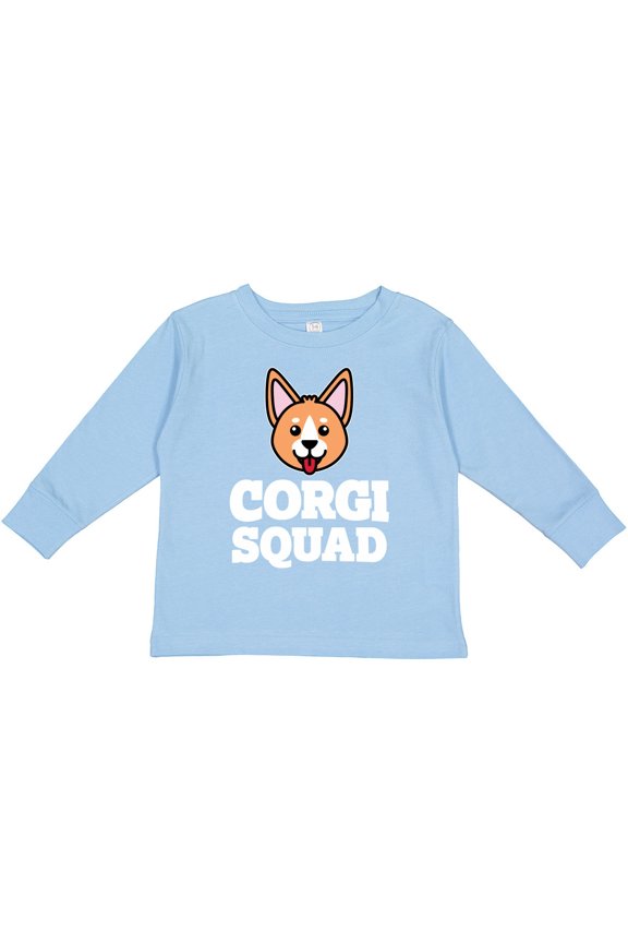 Dog Corgi Squad Boys or Girls Long Sleeve Toddler T-Shirt