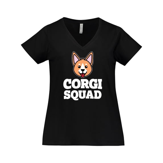Inktastic Dog Corgi Squad Women's Plus Size V-Neck T-Shirt