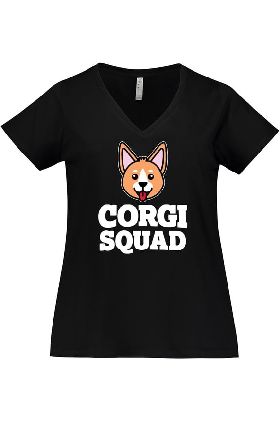 Dog Corgi Squad Women's Plus Size V-Neck T-Shirt