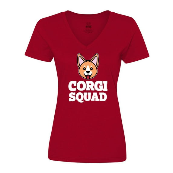 Inktastic Dog Corgi Squad Women's V-Neck T-Shirt