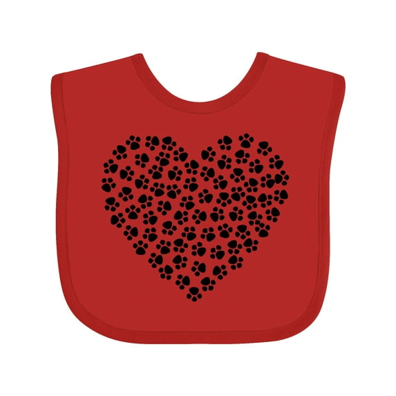 Inktastic Dog Paws, Puppy Paws, Animal Paws, Heart, Pet Boys or Girls Baby Bib