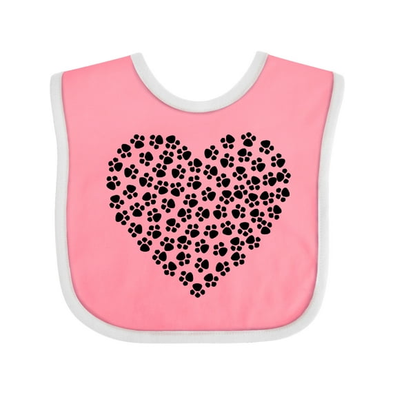Inktastic Dog Paws, Puppy Paws, Animal Paws, Heart, Pet Boys or Girls Baby Bib