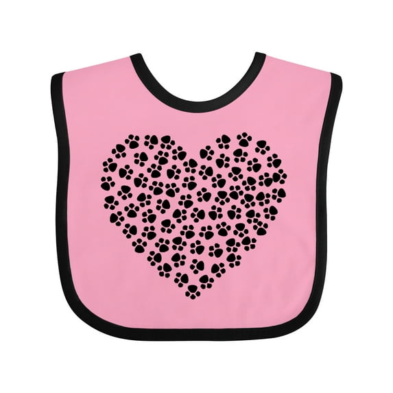 Inktastic Dog Paws, Puppy Paws, Animal Paws, Heart, Pet Boys or Girls Baby Bib