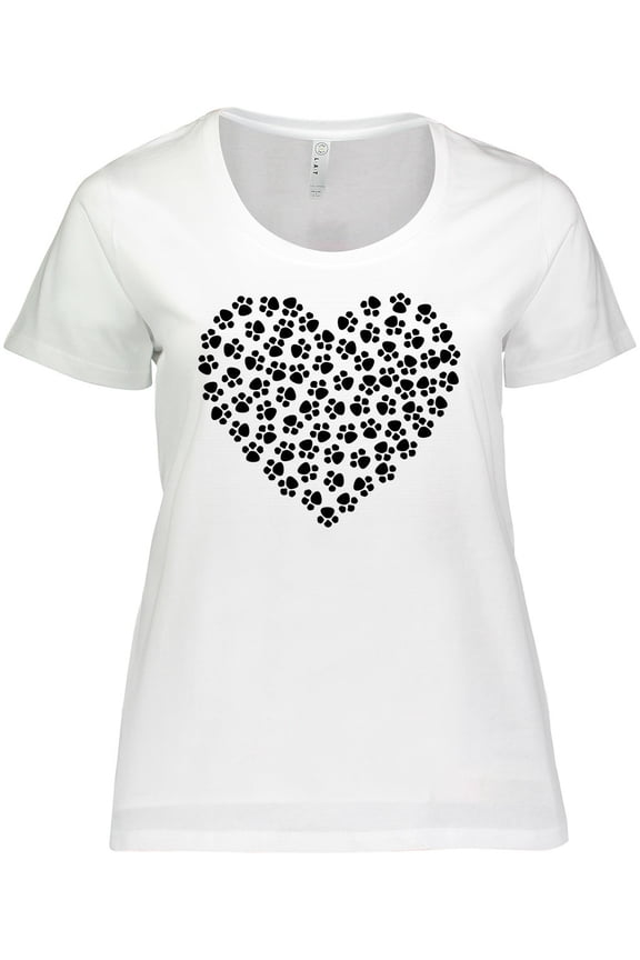 Dog Paws, Puppy Paws, Animal Paws, Heart, Pet Women's Plus Size T-Shirt