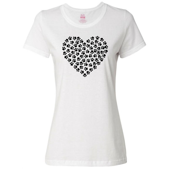 Inktastic Dog Paws, Puppy Paws, Animal Paws, Heart, Pet Women's T-Shirt