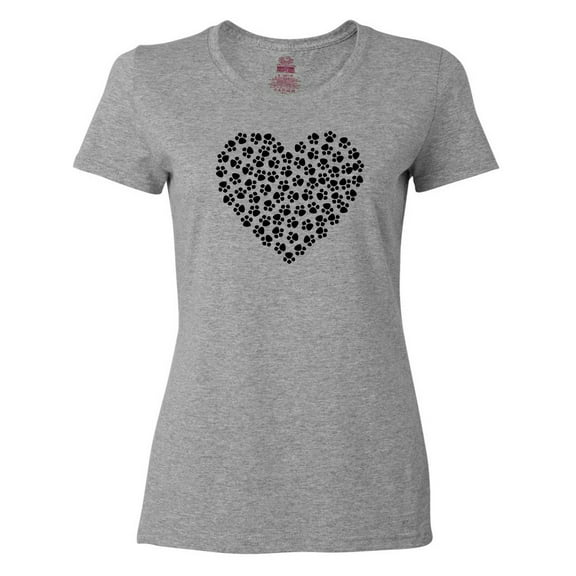 Inktastic Dog Paws, Puppy Paws, Animal Paws, Heart, Pet Women's T-Shirt