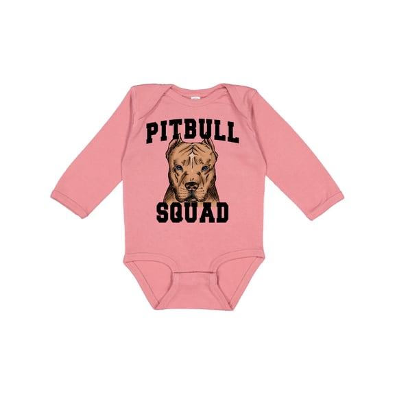 Inktastic Dog Pitbull Squad Boys or Girls Long Sleeve Baby Bodysuit