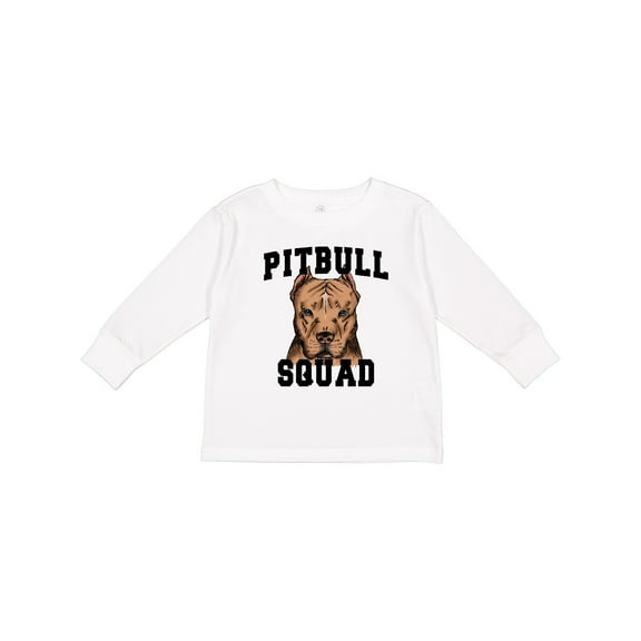 Inktastic Dog Pitbull Squad Boys or Girls Long Sleeve Toddler T-Shirt