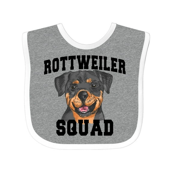 Inktastic Dog Rottweiler Squad Boys or Girls Baby Bib