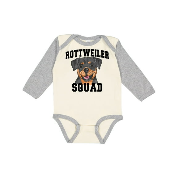 Inktastic Dog Rottweiler Squad Boys or Girls Long Sleeve Baby Bodysuit
