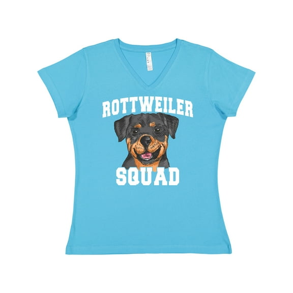 Inktastic Dog Rottweiler Squad Women's V-Neck T-Shirt