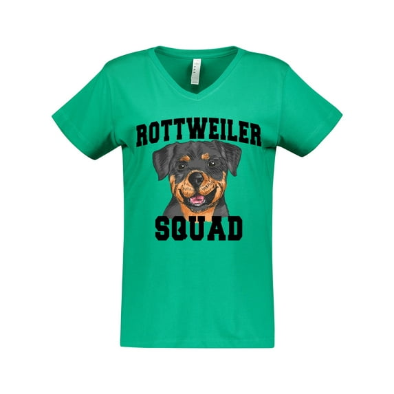 Inktastic Dog Rottweiler Squad Women's V-Neck T-Shirt