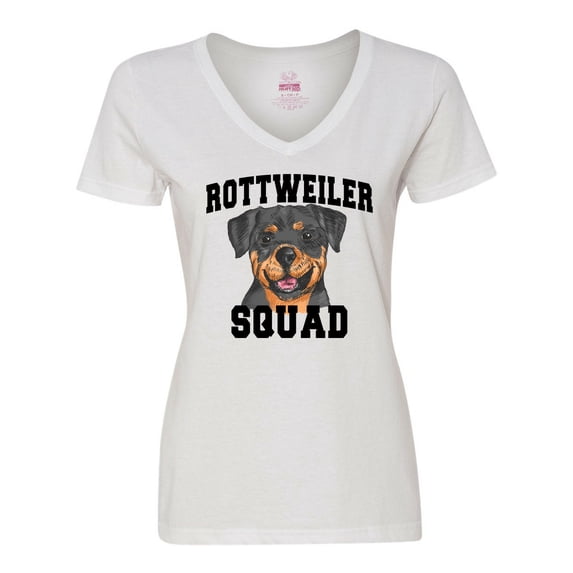 Inktastic Dog Rottweiler Squad Women's V-Neck T-Shirt