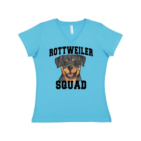 Inktastic Dog Rottweiler Squad Women's V-Neck T-Shirt