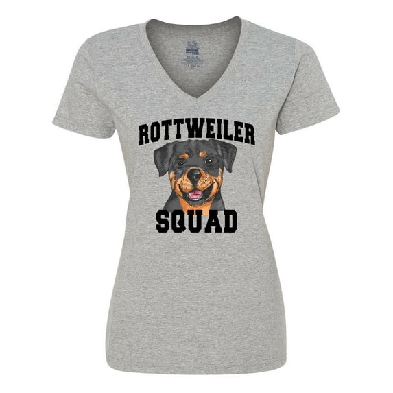 Inktastic Dog Rottweiler Squad Women's V-Neck T-Shirt