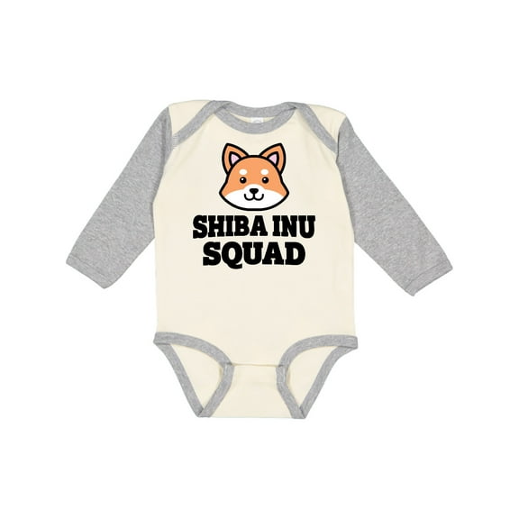 Inktastic Dog Shiba Inu Squad Boys or Girls Long Sleeve Baby Bodysuit