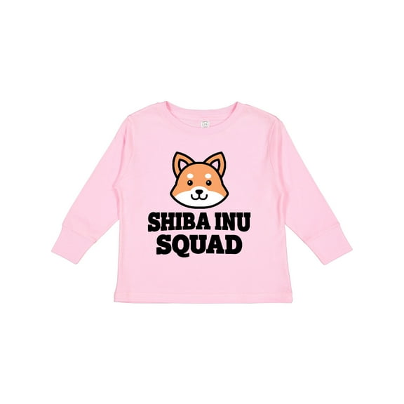 Inktastic Dog Shiba Inu Squad Boys or Girls Long Sleeve Toddler T-Shirt