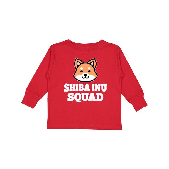 Inktastic Dog Shiba Inu Squad Boys or Girls Long Sleeve Toddler T-Shirt