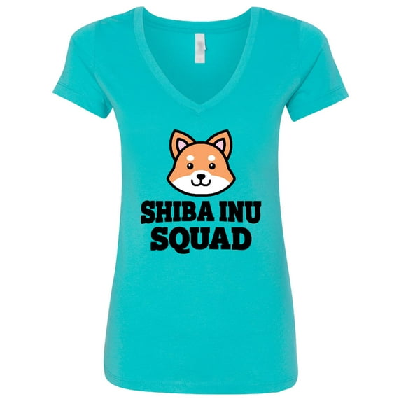 Inktastic Dog Shiba Inu Squad Women's V-Neck T-Shirt