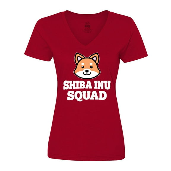 Inktastic Dog Shiba Inu Squad Women's V-Neck T-Shirt