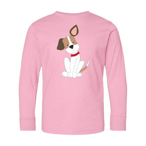 Inktastic Dog with Ear Up Long Sleeve Youth T-Shirt