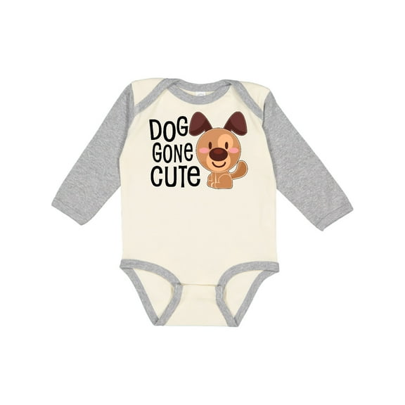 Inktastic Doggone Cute- happy puppy Boys or Girls Long Sleeve Baby Bodysuit