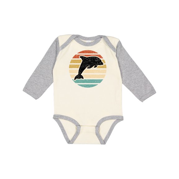 Inktastic Dolphin Cute Beach and Vacation Boys or Girls Long Sleeve Baby Bodysuit