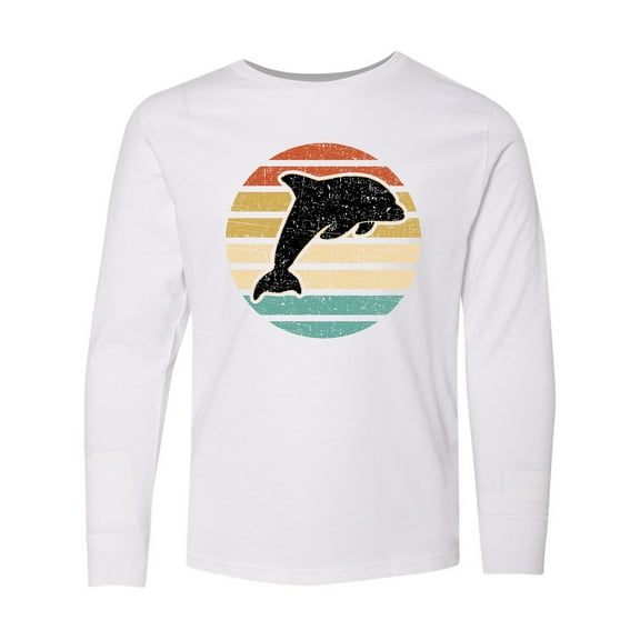 Inktastic Dolphin Cute Beach and Vacation Long Sleeve Youth T-Shirt