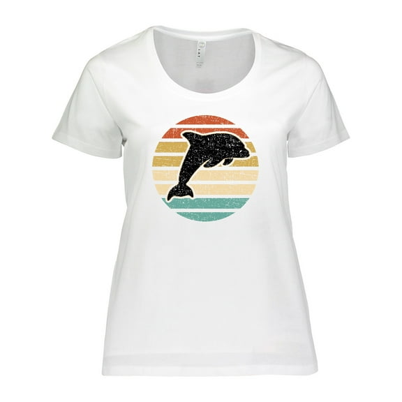 Inktastic Dolphin Cute Beach and Vacation Women's Plus Size T-Shirt