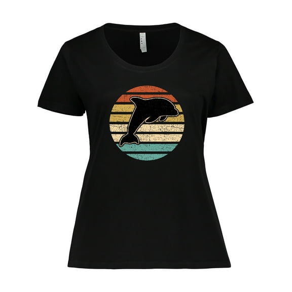 Inktastic Dolphin Cute Beach and Vacation Women's Plus Size T-Shirt