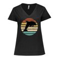 thumbnail image 1 of Inktastic Dolphin Cute Beach and Vacation Women's Plus Size V-Neck T-Shirt, 1 of 5