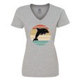 thumbnail image 1 of Inktastic Dolphin Cute Beach and Vacation Women's V-Neck T-Shirt, 1 of 5