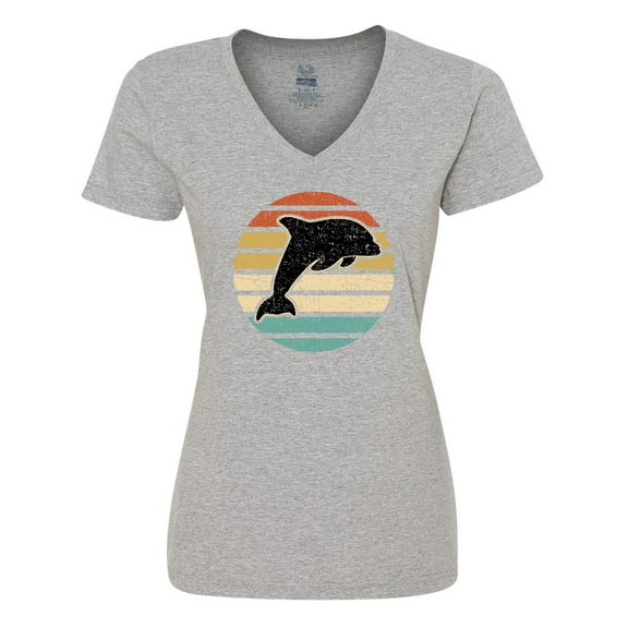 Inktastic Dolphin Cute Beach and Vacation Women's V-Neck T-Shirt