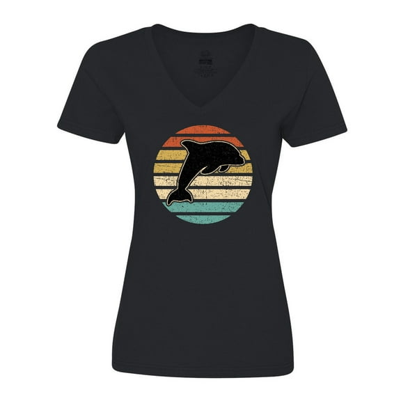 Inktastic Dolphin Cute Beach and Vacation Women's V-Neck T-Shirt