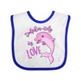thumbnail image 1 of Inktastic Dolphin-itely in Love- Cute Pink Dolphin Boys or Girls Baby Bib, 1 of 4