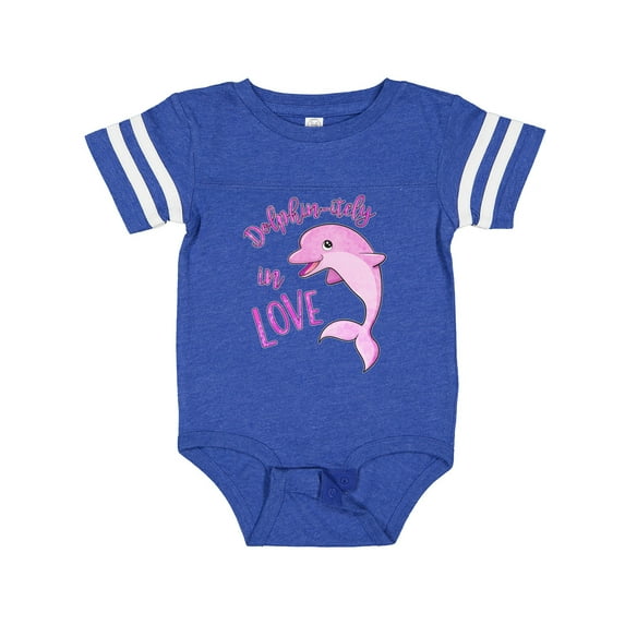 Inktastic Dolphin-itely in Love Cute Pink Dolphin Boys or Girls Baby Bodysuit
