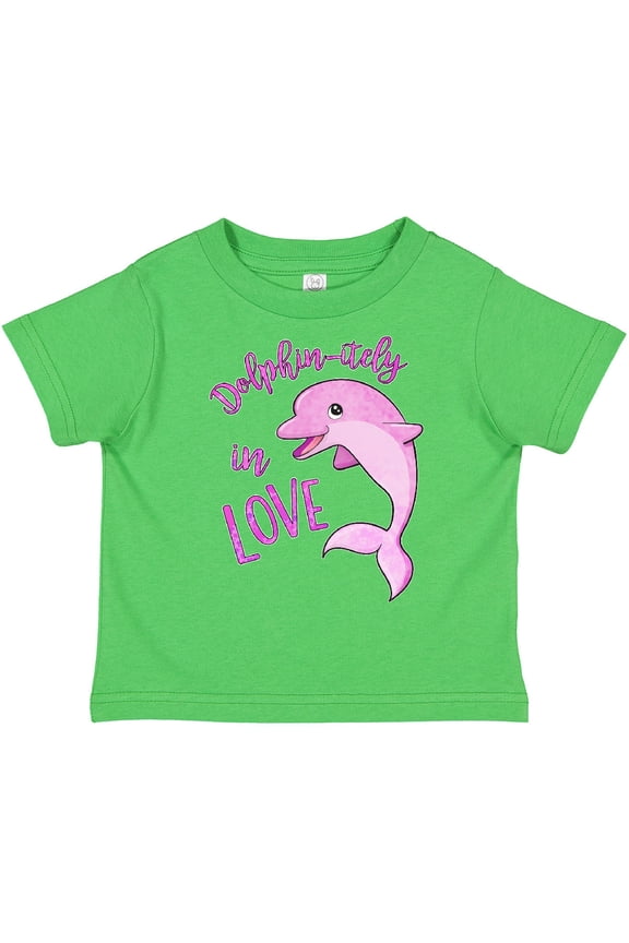 Dolphin-itely in Love Cute Pink Dolphin Boys or Girls Toddler T-Shirt